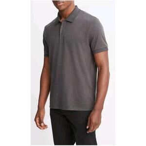Vince classic polo shirt Size L Gray in slub knit #R2